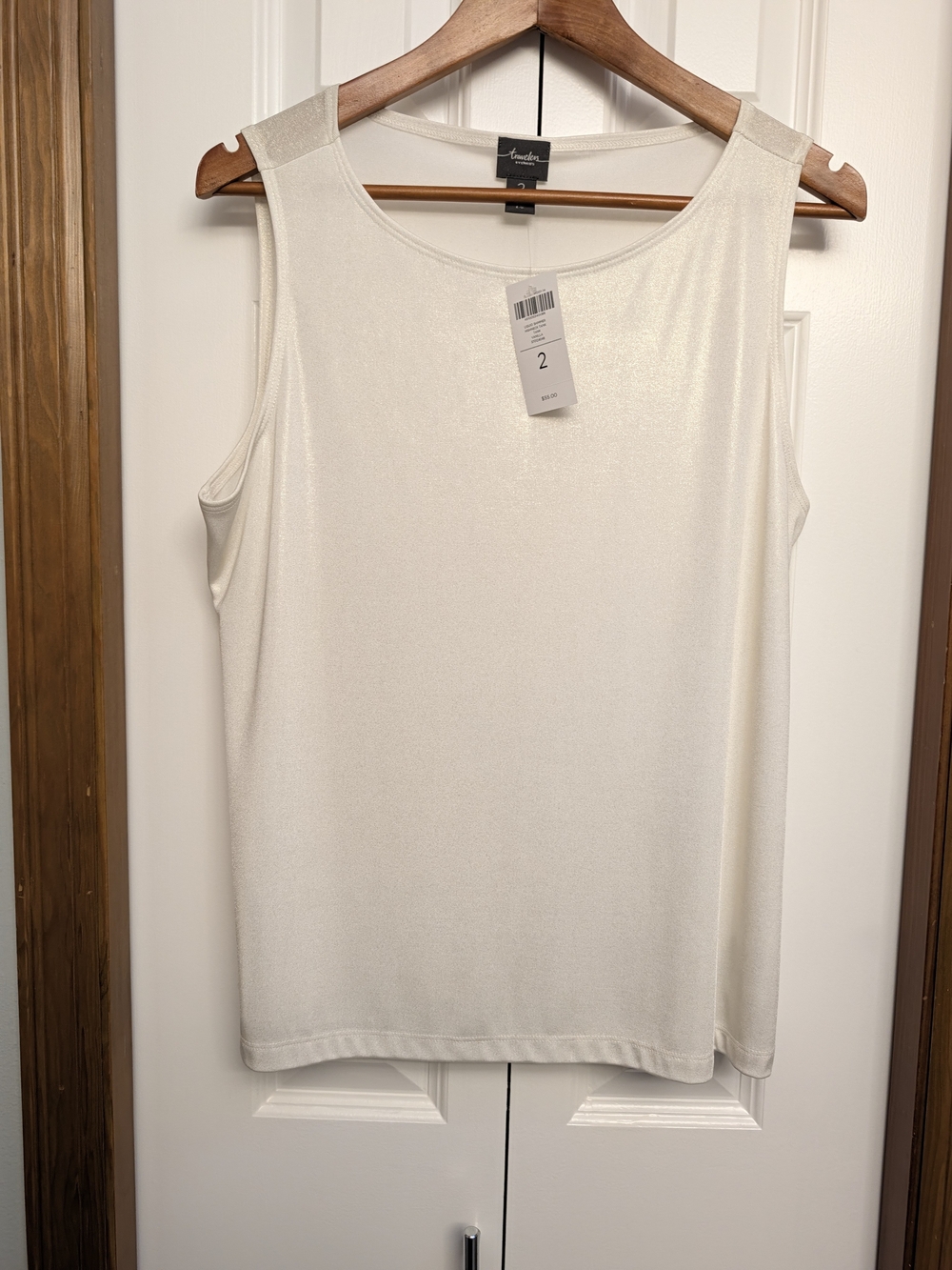 NWT Travelers By Chico's Iridescent Cream Sleeveless Tank